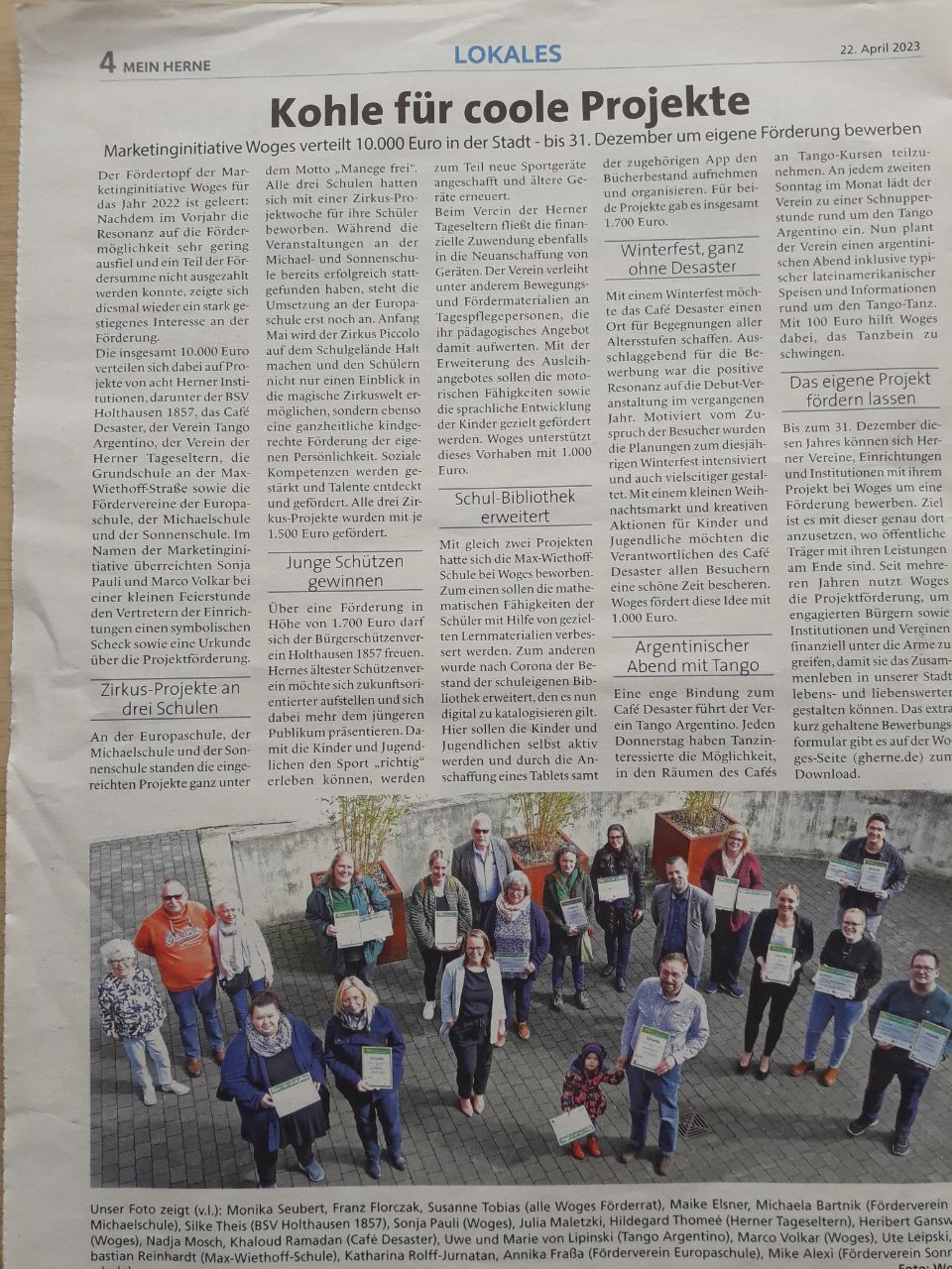 Artikel in Mein Herne vom 22.04.23