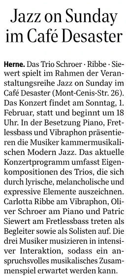 Jazz on Sunday im Februar